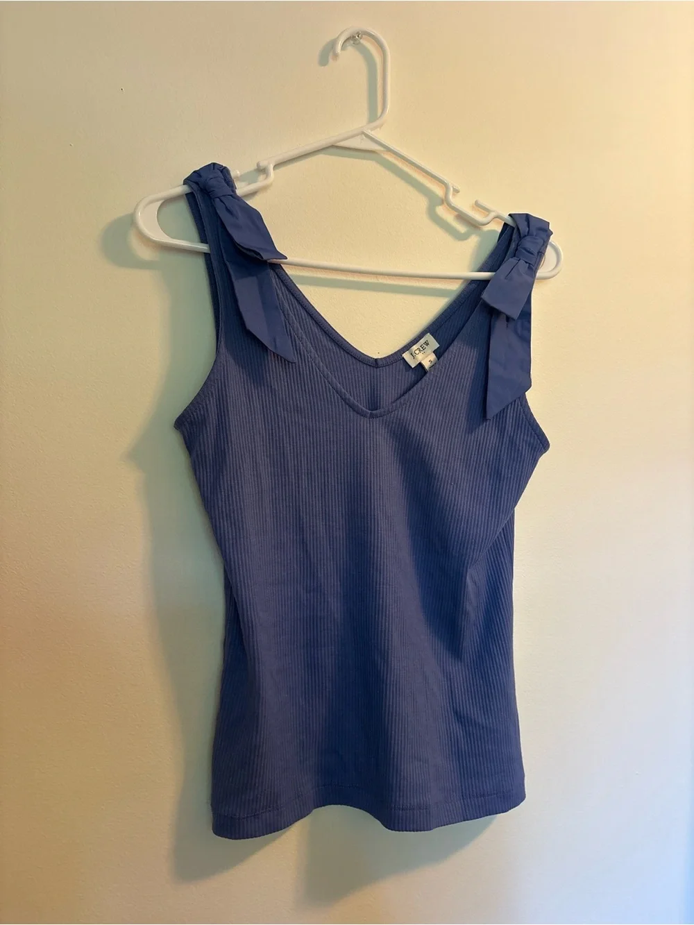 J. Crew Blue Ribbed Tie-Shoulder Tank